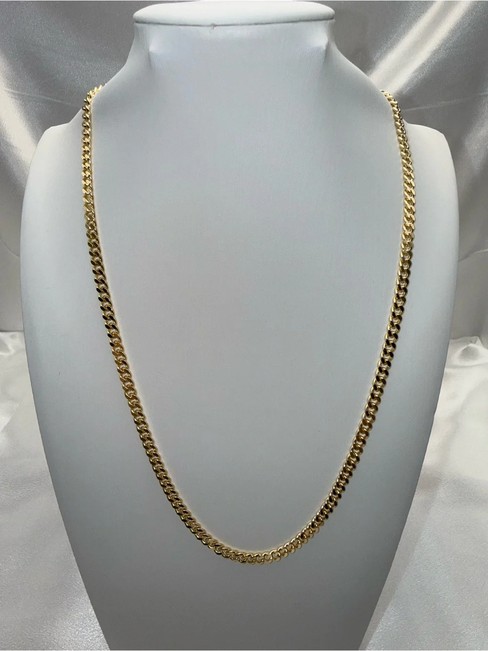 22 Inch 4.4mm 18K Gold Dipped Cuban Link Necklace